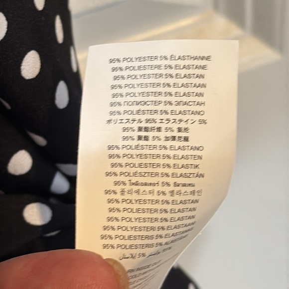 Michael Kors black white polka dot fit and flare sleeveless dress medium petite - Picture 6 of 9